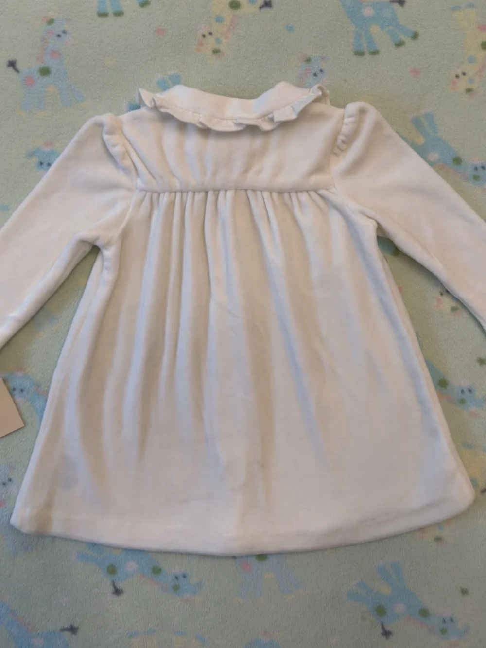 Ralph Lauren Baby Girl Velour Dress White 6 Months